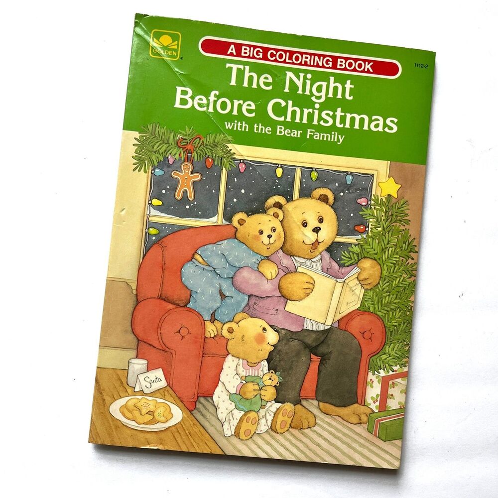 A BIG COLORING BOOK The Night Before Christmas Vintage 1989 Bear Family